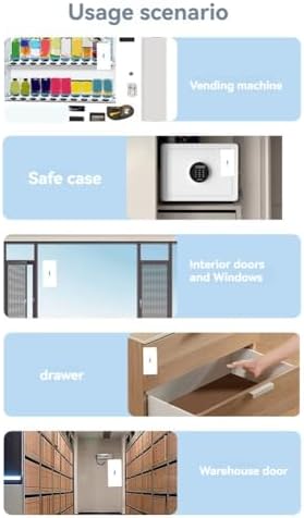 Gaicabi 3pcs 433MHz Wireless Vibration Glass Break Detector Adjustable Sensitivity Compatible withAlarm Systems B - 1