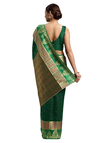 Image of EthnicJunction Women's Silk Woven Saree With Blouse Piece