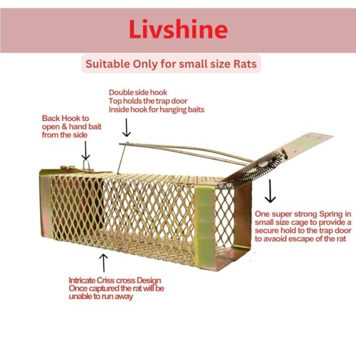 Image of Livshine Rat /Mouse /Rodent Small Trap Cage Rustic Copper (Diamond Trap Small, 2)