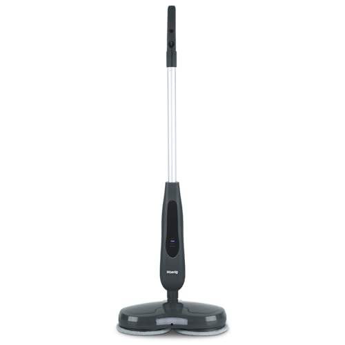 H.Koenig Mopa Eléctrica Sin Cable LST70, Mopa Quitapolvo, 250ml Capacidad, Luz LED, Silenciosa, para Madera Dura y Baldosas, 4 Paños