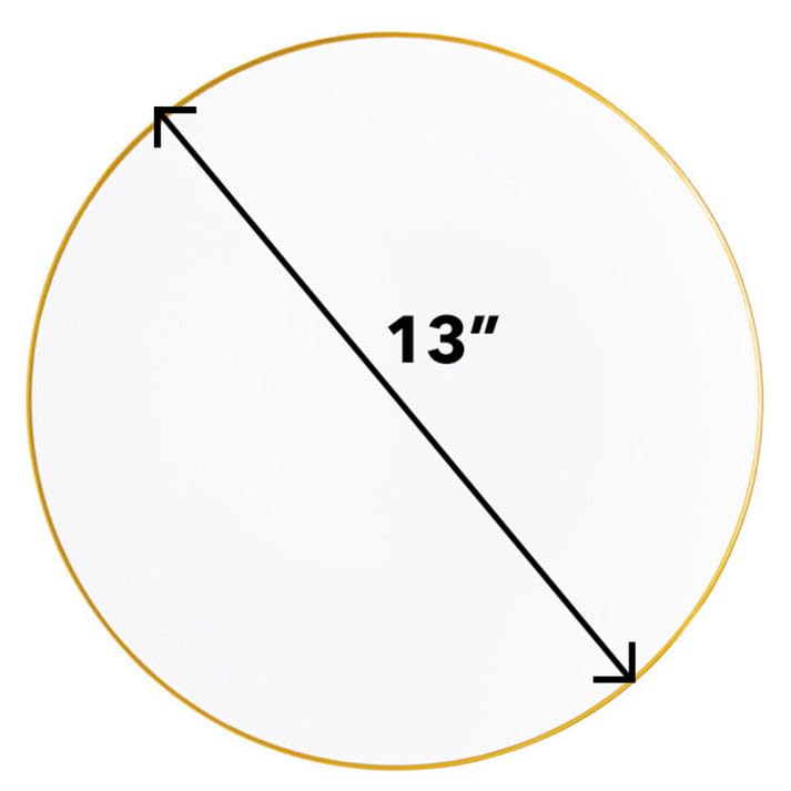 Platos cargadores plásticos blanco/dorado 13" x4 miniatura 2