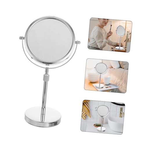 Miroir de maquillage rond métal rotatif de coiffeuse table bureau - 6