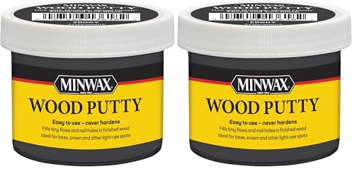 Image of 3.8 oz Minwax 9718 Ebony Wood Putty Oil-Based Non-Hardening (Pack of 2)