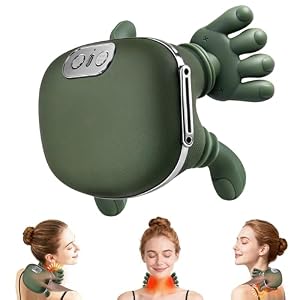 Omumax Neck Massager with Heat, Wireless Human-Like Massage, Green 12