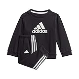 weiches Gewebe adidas Unisex Baby Bos Jog Ft Trainingsanzug, Top:black/White Bottom:black/White, 6 Monate EU