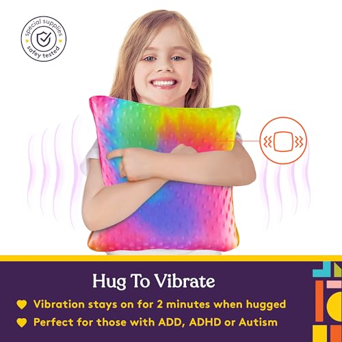 Image of Special Supplies Vibrating Pillow Sensory Pressure Activated for Kids and Adults, 12 inch Plush Minky Soft Cover, Textured Therapy Stimulation Bumps-Vibrations, Music & Voice Recording (Multiple Colors)