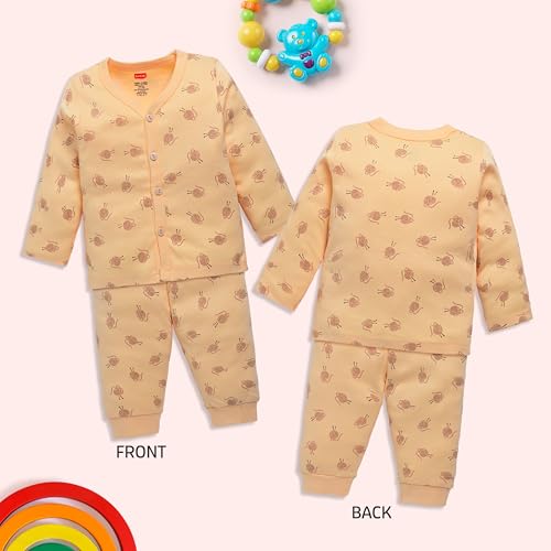 Image of LuvLap Baby Boys & Girls Full Sleeve100% Cotton Jhabla & Pyjama Sets Pack of 2