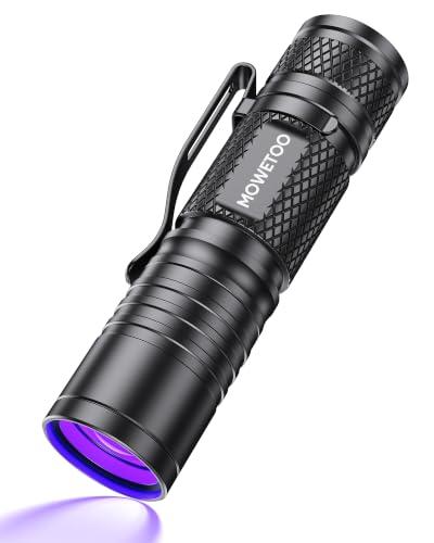 MOWETOO UV Torch Rechargeable - Mini LED UV Lamp Black Light Flashlight 395nm Zoomable Ultraviolet Light Torch for Pet Urine Testing Banknote Inspection