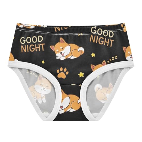 Toddler Girls Underwear 2t Cotton Girl Panties Cute Bright Briefs Undies Kids Cute Cartoon Shiba Dogs Night