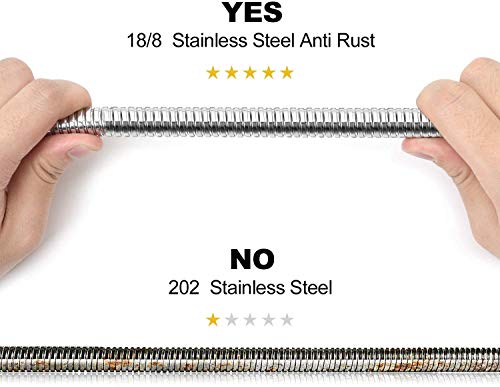 ebuyerfix Stainless Steel Shower Hose Anti-Kink & Anti-Explosion Shower Hose for Hand Held Shower Heads Lightweight and Flexible (1.5 m),Silver - Image 4