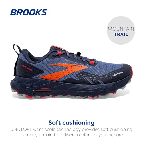 Brooks Women’s Cascadia 17 GTX Waterproof Trail Running Shoe - Navy/Bittersweet/Peacoat - 9.5 Medium