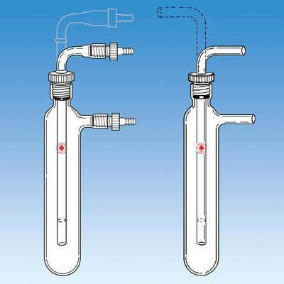8746-12 Threaded Body Vacuum Trap, Complete, 32 mm Diameter, 14 mm OD Tube End Side Arm and Inner Tube