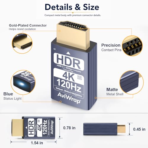 HDMI Dummy Plug 4k120hz HDR Virtual Display Adapter miniatura 6