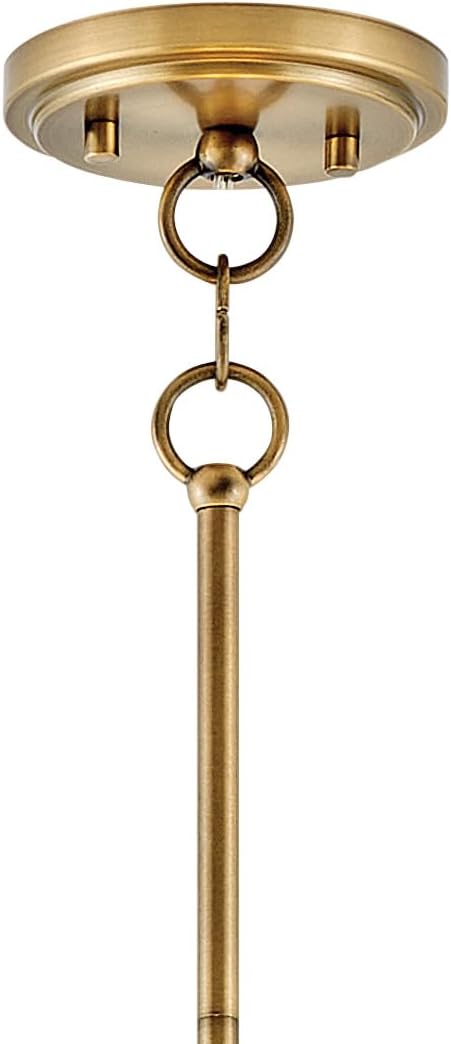 Hinkley Clarke Medium Drum Chandelier Pendant, Dark Matte Grey Metal Shade, 1-6" and 2-12" Down Rods, Even or Sloped Ceilings, Lacquered Dark Brass Finish