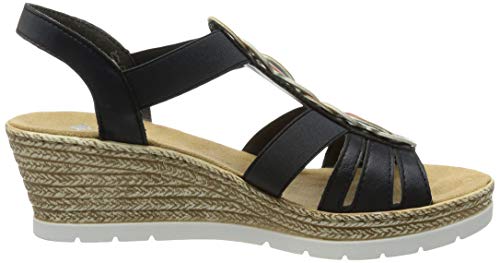 Rieker 619f6, Sandali Donna, Blu, 41 EU