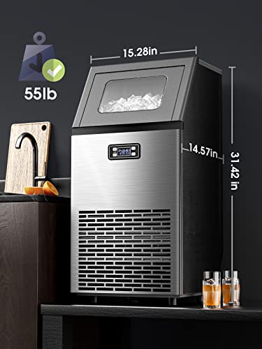 Joy Pebble JP-JP-Z5845A-FBM V2.0 Commercial Ice Machine,100 Lbs /24H, Self Cleaning Ice Maker,Under Counter Ice Machines With 24 Hour Timer,Ice Thickness Control,Stainless Steel Ice Makers For School,Home,Bar,Rv thumb #6