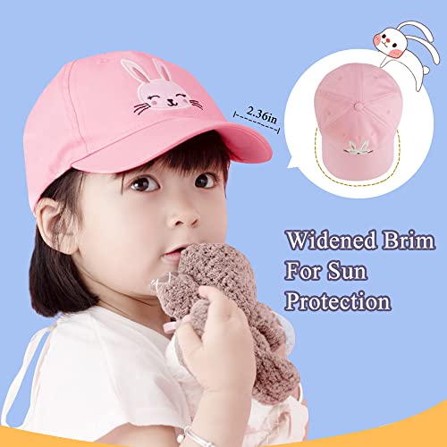 Zsedrut Girls Baseball Cap Kids Cotton Sun Hat Spring Summer Boys Peak Caps Adjustable Bunny Hats(2-5Y,Pink) #TOP4