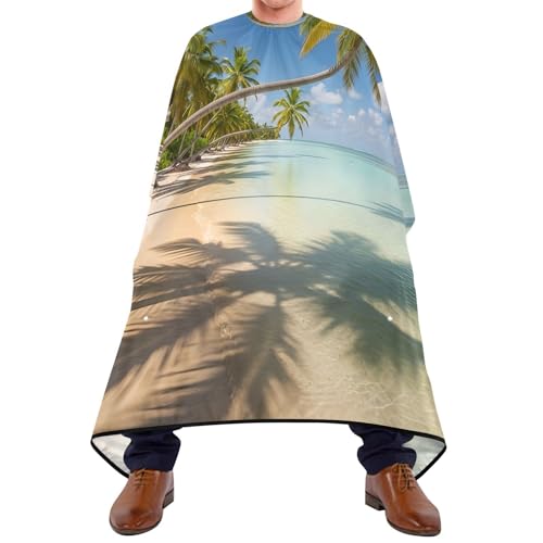 Capa de Barbería Impermeable Kigai Tropical Beach para Hombres