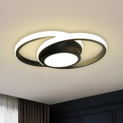 Image of Modern Dimmable LED Ceiling Light | Flush Mount Black Fixture with 3 Color Modes | Adjustable Brightness for Bedroom, Living Room & Dining Room (Ceiling Light (805))