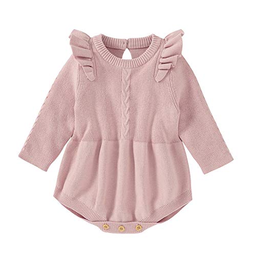 BOBORA Vêtements Bébé Filles Hiver, Combinaison Barboteuse Tricot Chaudes Bébé Garçon Fille Enfants Vêtements à Manches Longues