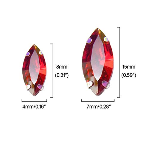 Queenbox 50PCS 4x8mm Sparkling 3D Oval Glass Rhinestones, Flat Back Gems Glitter Diamond Crystal Stones Charms Beads for DIY Craft Clothes Nails Phone Clothes Shoes, Navy Blue2