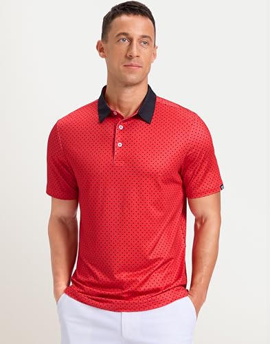 Image of Men's Golf Polo Shirts Dry Fit Performance Moisture Wicking Casual Print Golf Shirts for Men Breathable