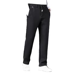 Rfmfkkg Men Thicken Sweatpants Fleece Elastic Waistband Sports Solid Color Casual Pants Trousers