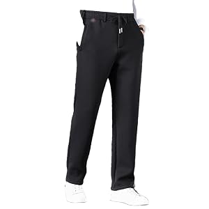 Rfmfkkg Men Thicken Sweatpants Fleece Elastic Waistband Sports Solid Color Casual Pants Trousers