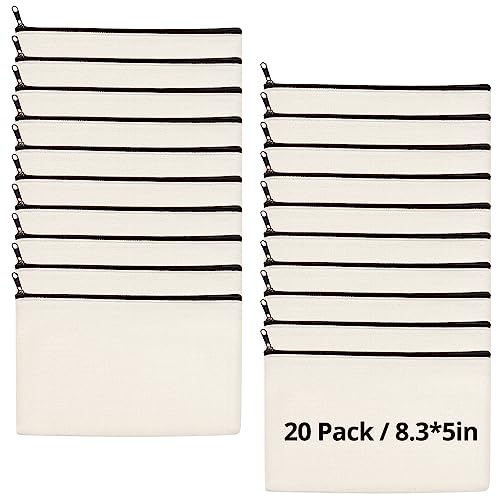 Htvront Blank Canvas Makeup Bags 20 Pack cover