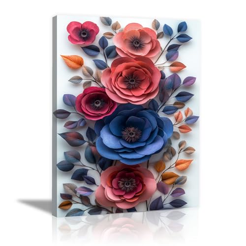 Toile fleur aquarelle haut de gamme papier d'art encadré TERUEA