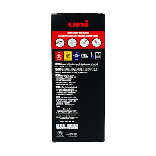 Image of Posca PC-5M Marker | 1.8-2.5 mm Bullet Shaped Tip (Multicolor, Pack of 3)