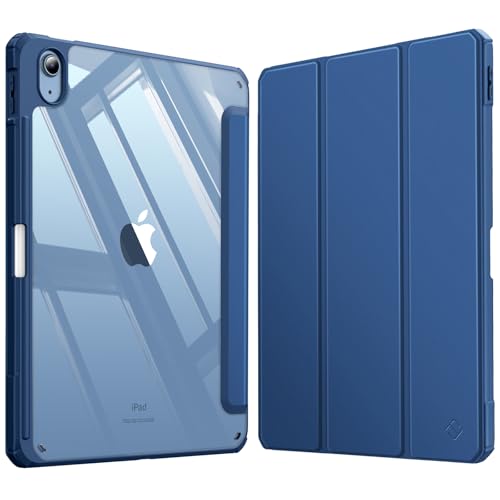 Fintie (フィンティー) ハイブリッド スリムケース iPad (A16) 第11世代 11インチ(2025) iPad 第10世代 10.9インチ(2022) 用 - 耐衝撃カバー クリア透明バックシェル&ペンシルホルダー付き ネイビー