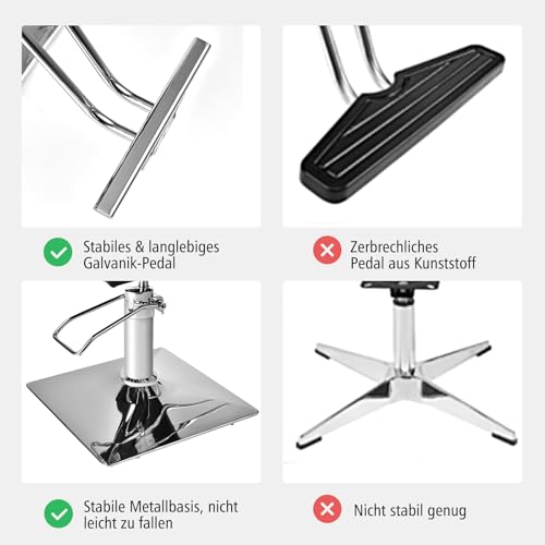 COSTWAY Friseurstuhl höhenverstellbar, Friseursessel mit hydraulischer Pumpe, 360° drehbar, Barberstuhl mit Fußstütze, Barbersessel für Friseursalon, Frisörladen, Barbershop (Schwarz)