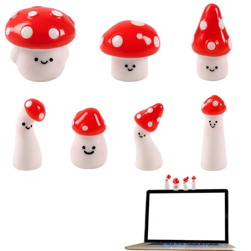 7 Mushroom Car Decorations Interior Cute Car Dashboard Accessories Funny Car Gifts for Women Mushroom Decor for Vehicle Dashboard Toys Car Accessories Cute