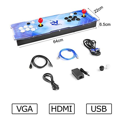 Haamiiqii 3D+ Pandora Box Arcade Game Console | 8000 Games In 1 | Wi-Fi Download Free Games | Support 2D/3D Games | Search/Save/Hide/Pause Games | 1280X720P | Up To 4 Players | Hdmi/Vga/Usb Output #TOP5
