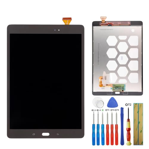 Écran tactile LCD compatible avec Galaxy Tab A SM-T550 T555 noir bloc complet vitres