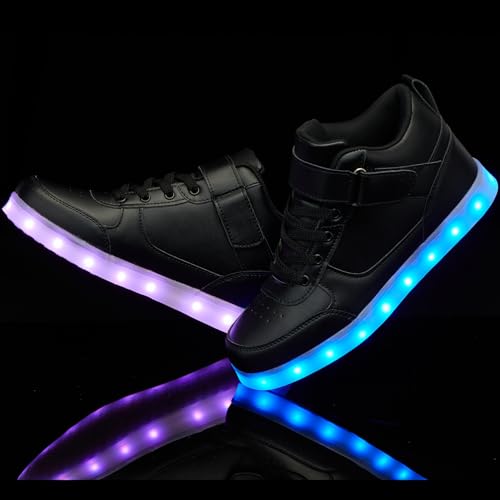 Image of SANYES LED Light Up Shoes for Men Women, USB Rechargeable High Top Glowing Sneakers, Luminous Dancing Shoes