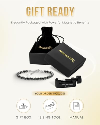 Image of MagnetRX Hematite Magnetic Anklet - Ultra Strength Stones - Elegant Ankle Bracelets for Women - Metallic Black Beaded Hematite Anklets for Women and Men (6mm Faceted Beads)