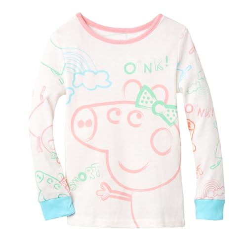 Peppa Pig Girls' Toddler 4 Piece Cotton Long Sleeves and Pajama Pants Set2