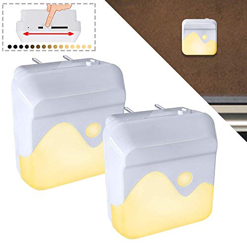 Preisvergleich Produktbild UISEBRT Nachtlicht Steckdose Automatisch Dämmerungssensor Nachtlicht Dimmbare für Kinderzimmer, Schlafzimmer, Küche, Flur, Treppe (Warmweiß)