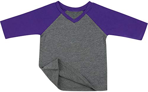 Image of ToBeInStyle Kids Boys Girls Cotton Jersey Contrast Raglan V-Neck Tee T-Shirts