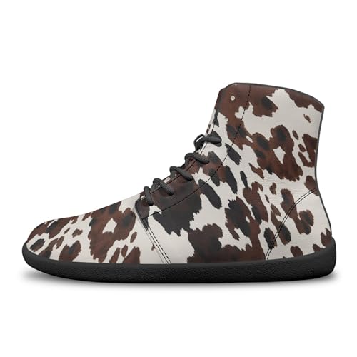Image of Fashion Print Womens Mens High Top Barefoot Sneakers Flat Shoes