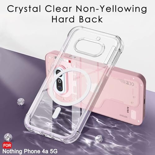 Image of TheGiftKart Shockproof Ultra-Hybrid Back Cover Case for Nothing Phone 4a 5G Compatible with MagSafe | 360 Protection | Crystal Clear Hard Back Cover Case for Nothing Phone 4a 5G (Transparent Bumper)