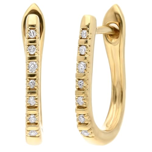 DISENO 10K Yellow Gold Huggie Hoop Earrings for Women, 0.04