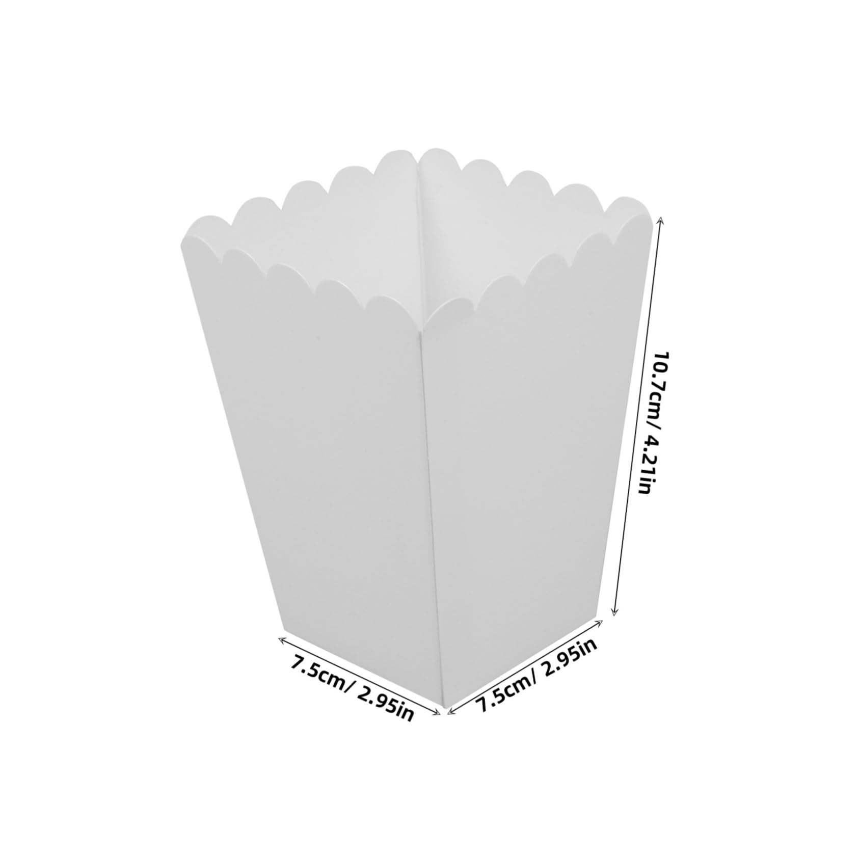 Cabilock 40pcs Disposable White Popcorn Holders Versatile Cardboard Snack Containers for Parties Movie and Gatherings for Popcorn Fries and Chicken