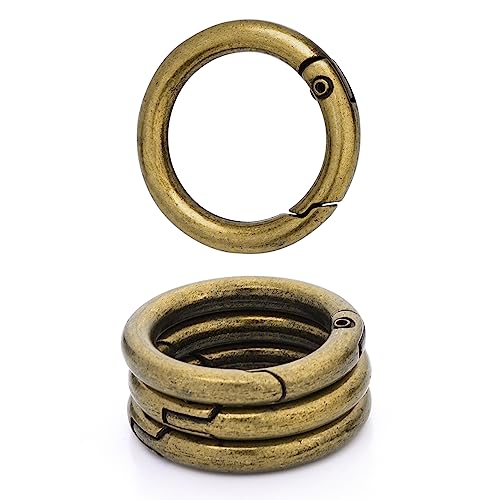 Image of CooBigo 3 /4 Inch Trigger Spring O Rings, Metal Round Carabiner Clip Snap Hook, Keyring Buckles for Replacement Purse Strap, Paracord Lanyard , Keychain Rings Hardware DIY Crafts Making 10Pcs Bronze