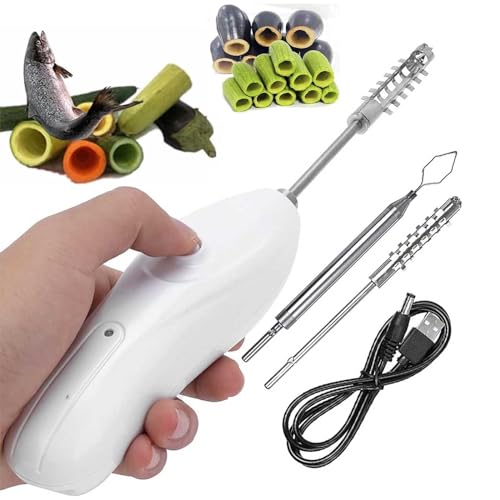 SMoonga Pelador eléctrico de Manzanas y calabacines, descorazonador de Frutas y Verduras de Acero Inoxidable con 2 Cabezales de Corte, raspador de Escala de máquina de raspado eléctrico de 30 W