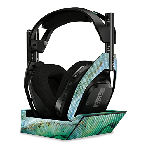 Image of MightySkins Carbon Fiber Skin Compatible with Astro A50 Wireless Headphones + Base Station (Gen 4) - Green Shell | Protective, Durable Textured Carbon Fiber Finish | Easy to Apply | Made in The USA