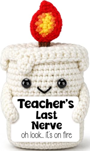 Teacher Appreciation Gifts for Women Thank You Science English Teacher Gifts Birthday Retirement Thanksgiving Teachers Day Graduation Season Handmade Crochet Last Nerve Candle Decorations