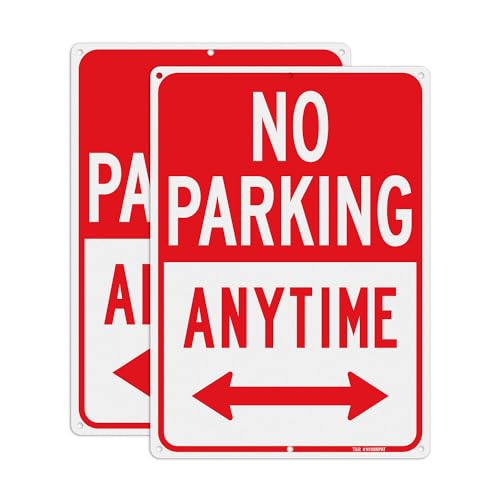 Panneaux No Parking Anytime T&R en aluminium réfléchissant lot de 2